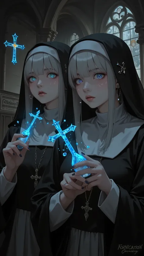 Nun, Monastic Clothes, Iridescent iris,