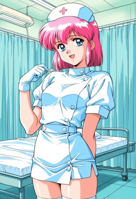 Score_9, score_8_up, score_7_up, source_anime, Kitazawa_Tomoko, 1girl, solo, pink hair, blue eyes, small breasts, short hair, 1990s (style), (best quality), (high quality), {masterpiece}, extremely delicate and beautiful, ultra-detailed, beautiful detailed...
