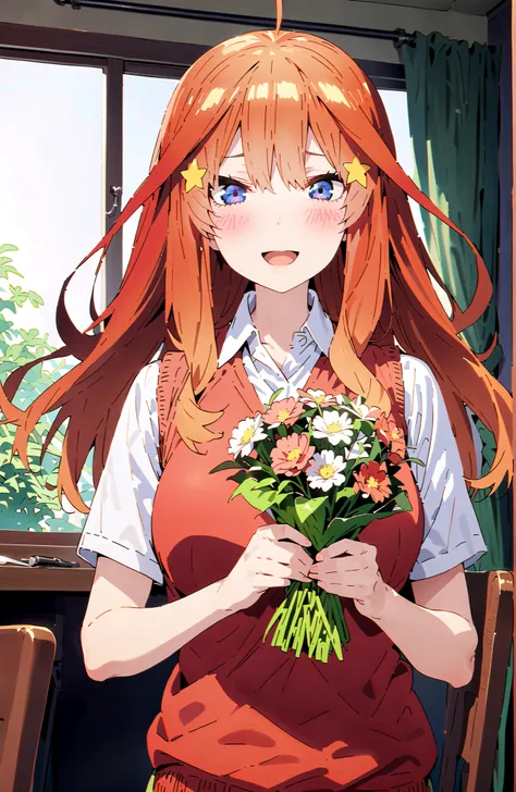 blue eyes,blush,narrows her eyes,
