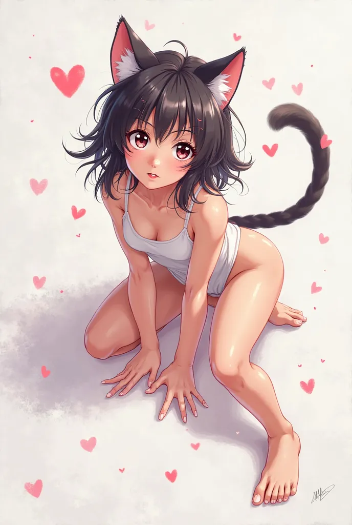 Make an anime girl on all fours