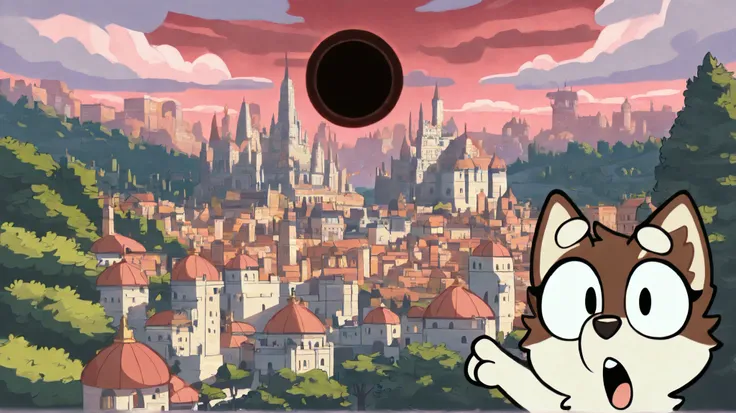 (masterpiece), best quality, expressive eyes, perfect face. female, furry, kemono, anthro, fluffy tail, furry_female, blueyxl, boxchibi, two_soyjaks_pointing_(meme), soyjacks, 2girls, pointing, open mouth, looking at the viewer, :0, eclipse, perfect hands,...