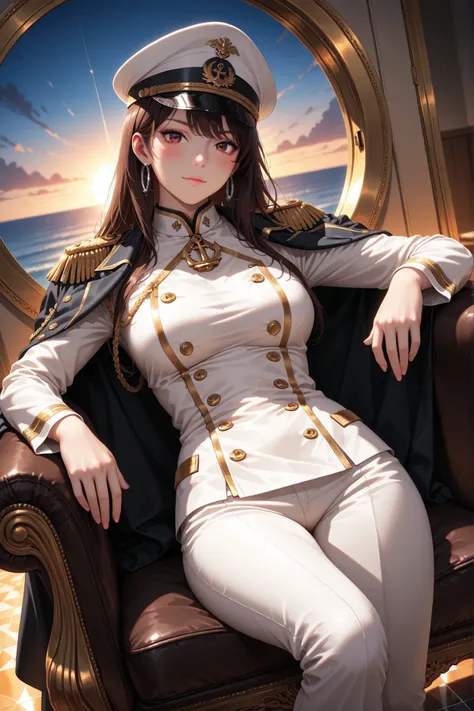 masterpiece, ultra high definition, photorealistic, 8k, sharp focus, high detail, film grain, vivid color  
1girl, adult woman (natural proportions:1.0), confident composed gaze  
long smooth dark brown waves with auburn highlights (1.3), individual strand...