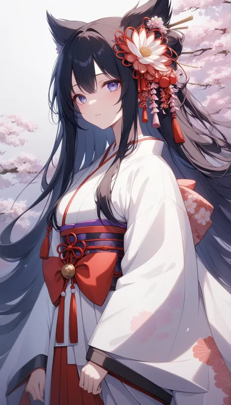 (((Best quality, 8k, Masterpiece: 1.3)), ((best quality)), Highly detailed face and skin texture, (Detailed eyes), Japanese Heian period women's costume, juni-hitoe, Black shiny hair, long hair, Japanese girl, beautiful girl, Facing forward, cowboy shot, k...