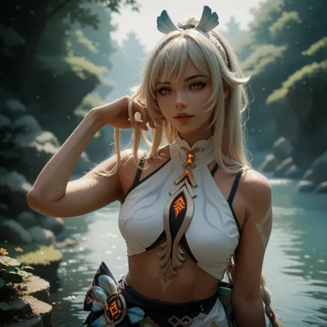 1 girl only, original, from the video game Genshin Impact, pose sexy, ((anatomically perfect))