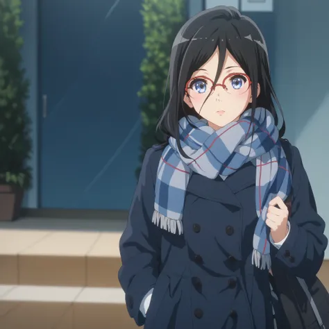 ((inspired by Asuka Tanaka:1.2)),(inspired by Kyoto Animation Style),(masterpiece, best quality),beautiful, beautiful-woman, ((detailed face)).
((black hair)), glasses, blue eyes, long hair, over-rim eye-wear,cowboy shot, semi-rimless eye-wear, between ...