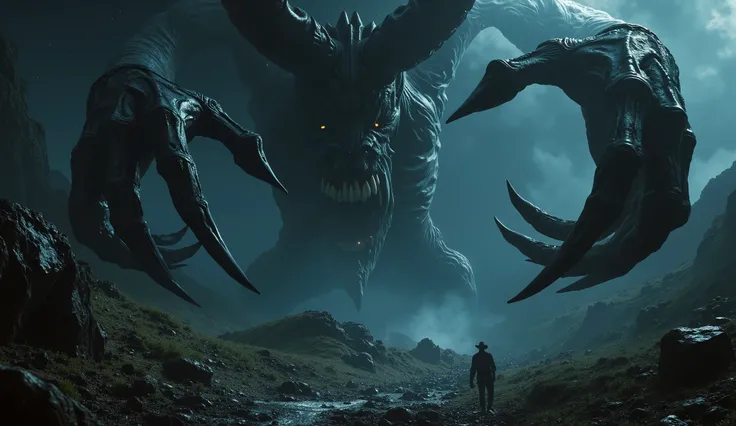 abysmal and dark hands of the titan Agatocles, a meticulously evil demon, leaving the cosmos toward a happy planet, ready to crush you.