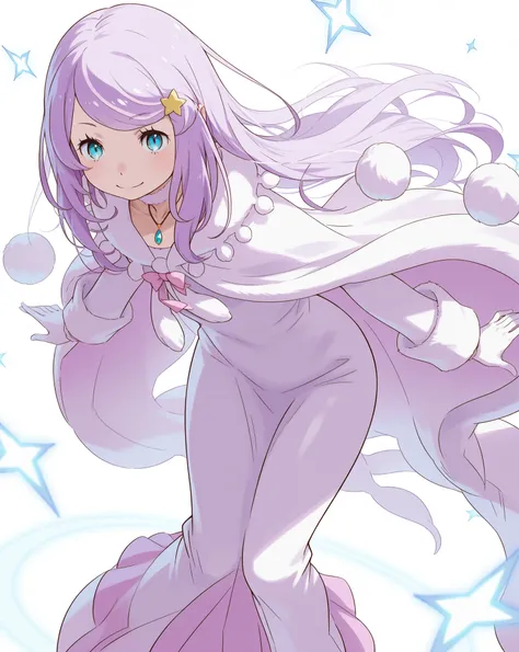 Re:zero anastasia hoshin, cheerful and perky atmosphere {x} slightly glancing spoiled looking {x} , ice patterned hair accessory, brightly lit light display, towards the screen dressed in kimono,  white gloves , above the knee white socks, leaning forward ...
