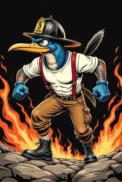 Vector Style , ((comic art)) , (cartoon style) a 5 , Vector-style, Vintage 70s action comic book cover, Vector Style, lowbrow art, A fierce, untamed muscular anthropomorphic Road Runner with piercing eyes and running towards the right. and a rugged appeara...