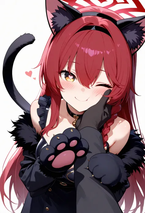 masterpiece, best quality, good quality,
1 girl , golden eyes , very long hair , long sidelocks, red hair, petite , very cute , beautiful ,Straight hair, cool, handsome, hair between eyes, sexy, female, medium breasts, kawaii, very cute, animal hands, anim...
