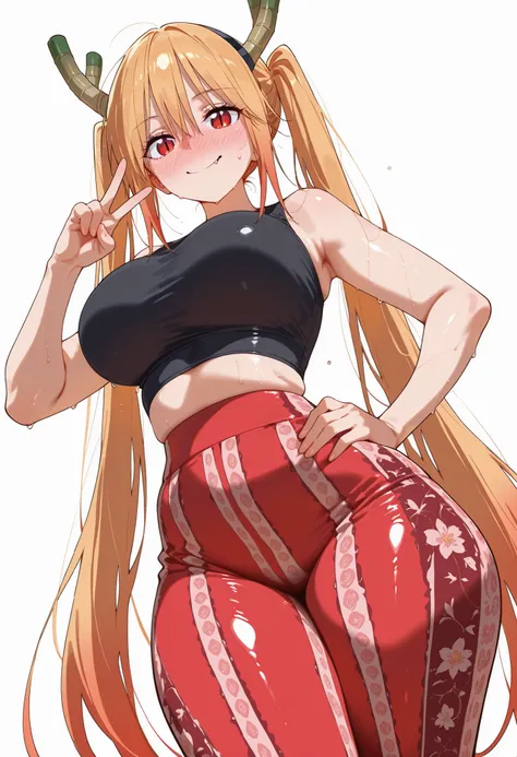 score_9, score_8_up, score_7_up, source_anime,
dragontohru, 
tohru, long hair, bangs, blonde hair, hair between eyes, twintails, very long hair, multicolored hair, horns, fang, gradient hair, dragon horns, red eyes, slit pupils,, smile,
looking at viewer, ...