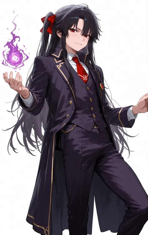 Create such an image of a male character by wearing a magic school suit.