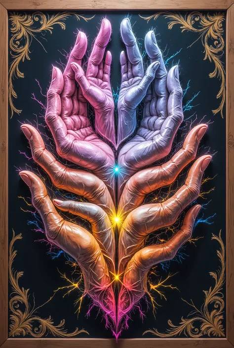 mosaic art where countless hands form the shape of one hand,High Quality,Masterpiece,Super Detail,realistic,Photo realistic,HDR,UHD,Studio Lights,ultra-fine painting,Sharp Focus,physical based rendering,extreme detailed depiction of handmade wood,Professio...