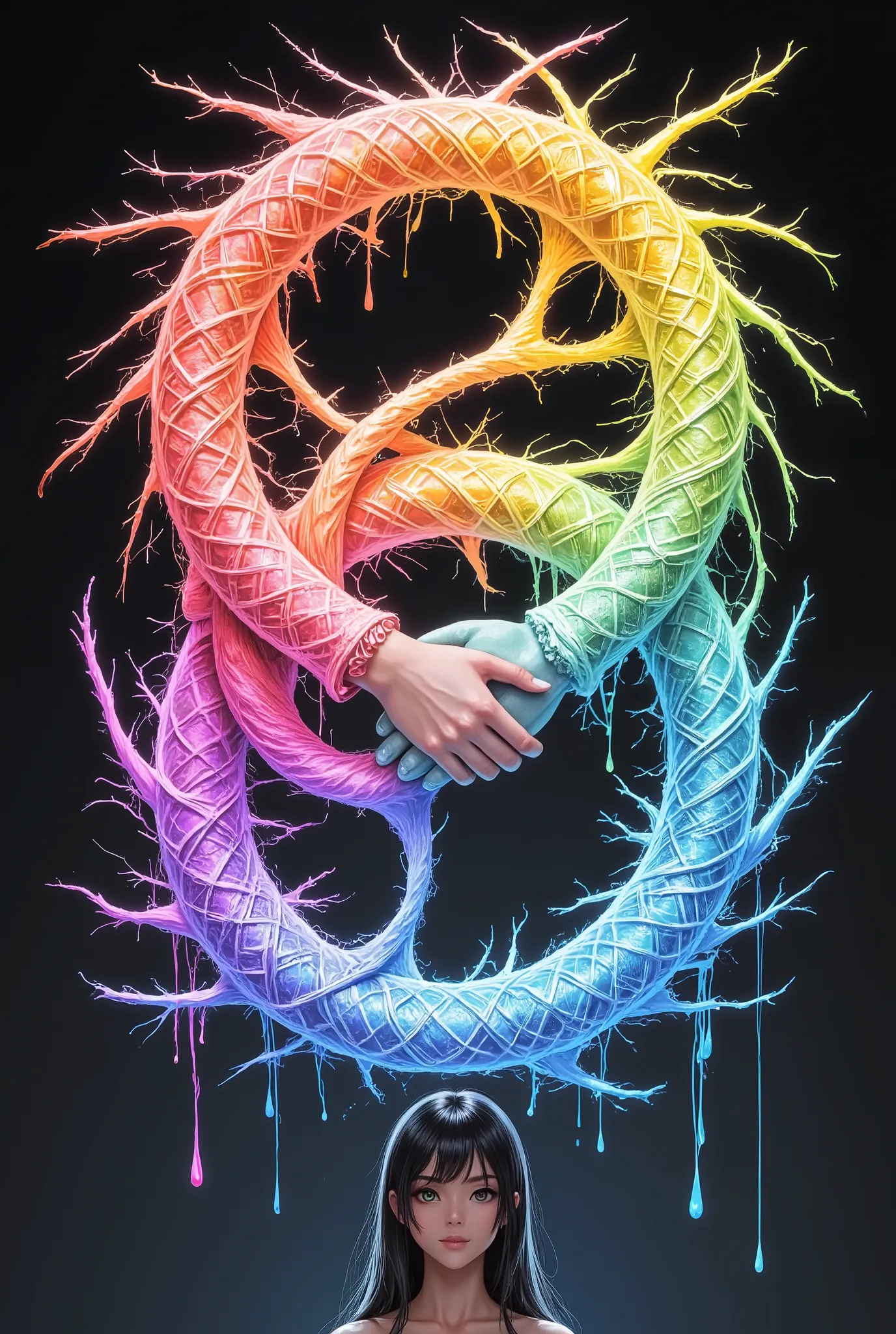 mosaic art where countless hands form the shape of one hand,High Quality,Masterpiece,Super Detail,realistic,Photo realistic,HDR,UHD,Studio Lights,ultra-fine painting,Sharp Focus,physically-based rendering,extreme detailed depiction of handmade wood,profess...