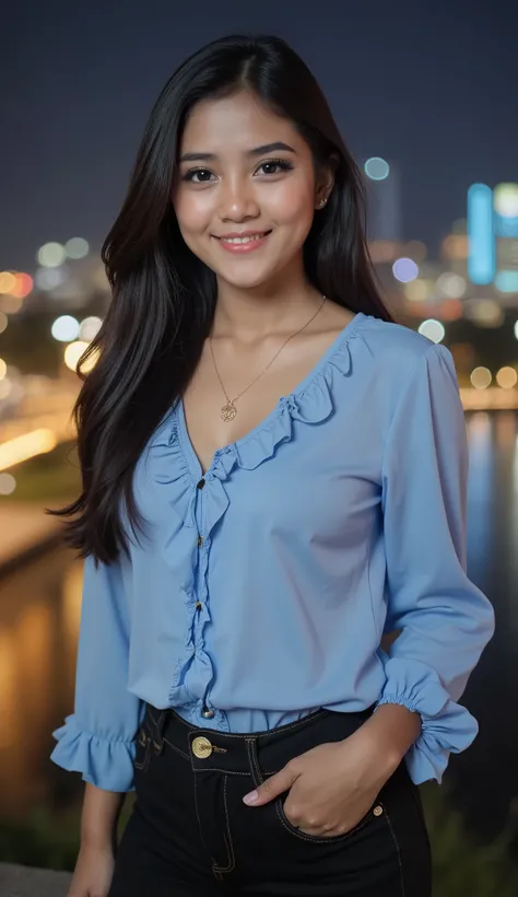 A beautiful indonesian female with long straight hairstyle, 25 years old. indonesian face, highly detailed beautiful face and eyes, attractive face, charming face, Full body, perfect body, white skin, medium breasts, anatomically correct, long tangled hair...