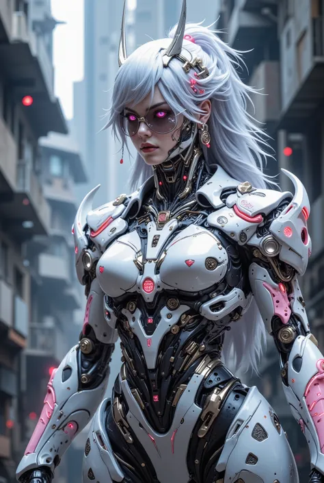 (( best quality)), ( great piece, high quality, high resolution, Realistic Image, photography, Details, no facial tattoo ), 1, a white Chinese female demon warrior, a gang fighter , between 30 and 36 years old , 8k_ wallpaper , extremely Details eye...