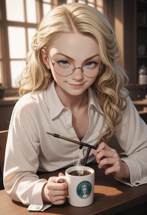 high resolution, ultradetailed, high detailed picture, solo:1.2, dynamic pose, dynamic angle, smug, seductive, moody lighting, intricate details, cinematic composition, melancholic expression, Luna Lovegood [Harry Potter]), blonde hair, blue eyes, glasses,...