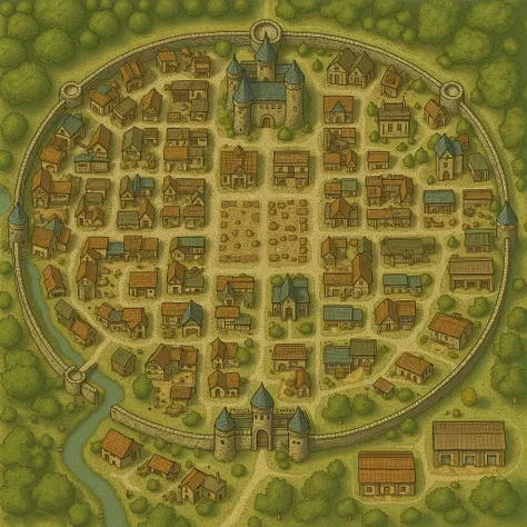 a close up of a map of a town with a river, medieval city map, the streets of baldur's gate, a medieval city, medieval map of small town, medieval city, flintlock fantasy capital city, fantasy capital city, big and structured valhalla city, city map, vivec...