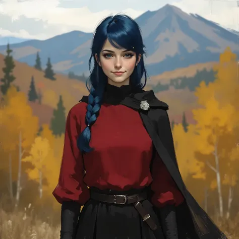 A very beautiful 22 year old a lady paladin warrior, beautifully detailed eyes, (((electric blue eyes: 1.5))), (beautiful and detailed candy pink lips, thin lips, slight shy smile), messy hair, (((long DeepSkyBlue hair))), hair braided on one side, shiny h...