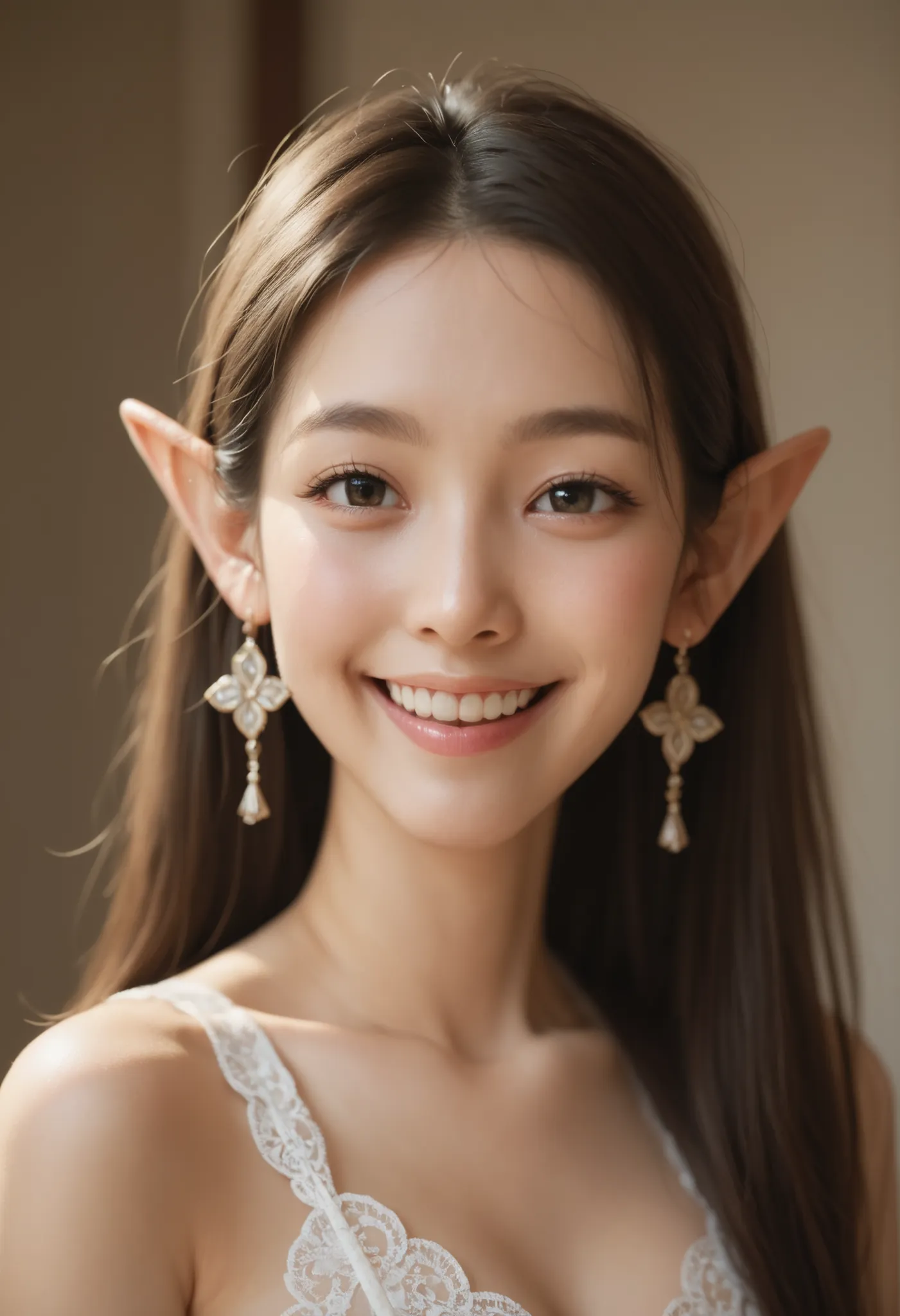 A sacred and enchanting elf, Fearless smile