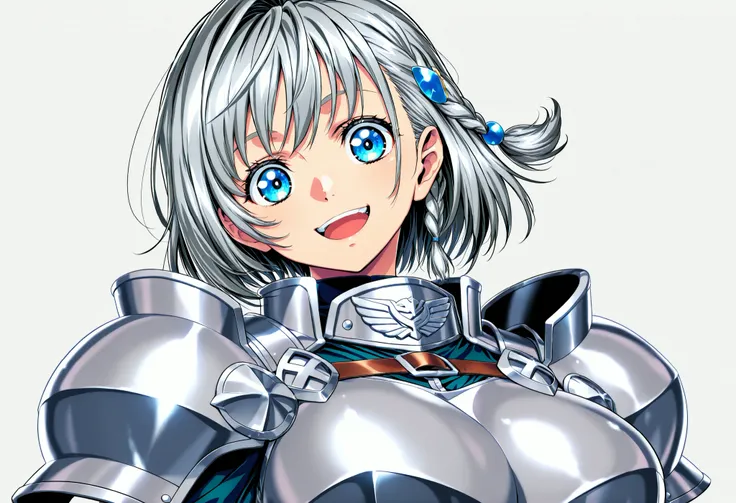 masterpiece, Highest Quality, newest, high resolution, 1 girl, Yokota Mamoru Style,Line of Motion,very straight nose, slim,Narrow Face,perfect nose,Staring at the Viewer,charming smile、顔アップ
masterpiece, Highest Quality, 1 girl, solo, Mr._, armor, should...