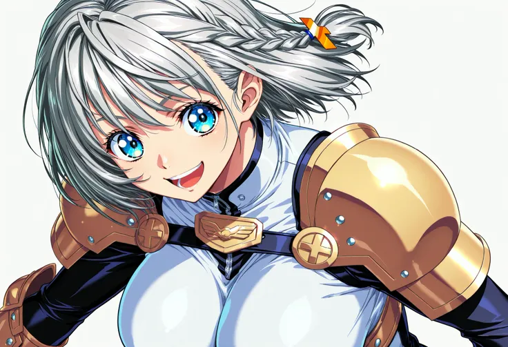 masterpiece, Highest Quality, newest, high resolution, 1 girl, Yokota Mamoru Style,Line of Motion,very straight nose, slim,Narrow Face,perfect nose,Staring at the Viewer,charming smile、顔アップ
masterpiece, Highest Quality, 1 girl, solo, Mr._, armor, should...