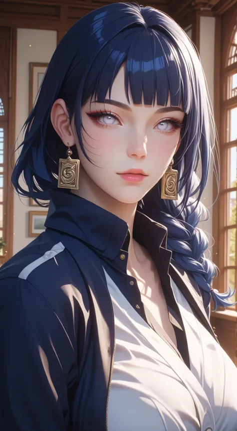 Hyūga _Hinata/Boruto, Dark Blue Hair,White Eyes,Score_8_up, Score_7_up, Score_6_up, Score_5_up, Score_4_up, Tag1, Tag2, Quality_masterpiece, Absurd res, Anatomically correct, Beautiful face, Perfect face, Highly detailed beautiful face and eyes, Attract...