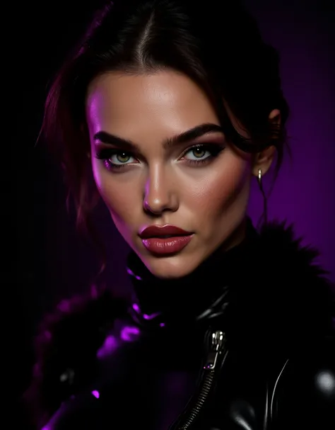 (masterpiece, best quality:1.2), 1girl, solo, woman, close up, turtleneck latex outfit, zipper, highly detailed fur, natural skin texture, 4k textures, Highly detailed perfect , Lightroom, Intricate, Ultra-Realistic, Out There, (HDR:1.3), UHD, (Intricate D...