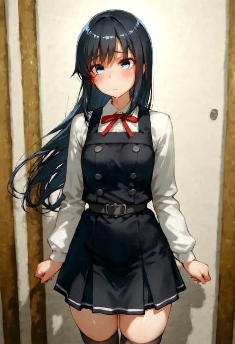 
Asashio (KANCOLLE),asashioKC,black hair,blue eyes, long hair, shirt, long sleeves, dress, bow, ribbon, white shirt, cowboy shot, belt, bowtie, black dress, red bow, red ribbon, neck ribbon, red bowtie, pinafore dress,black thighhighs,pleated_skirt,, 
スコア_...