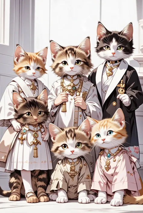Cute kittens wear clothes