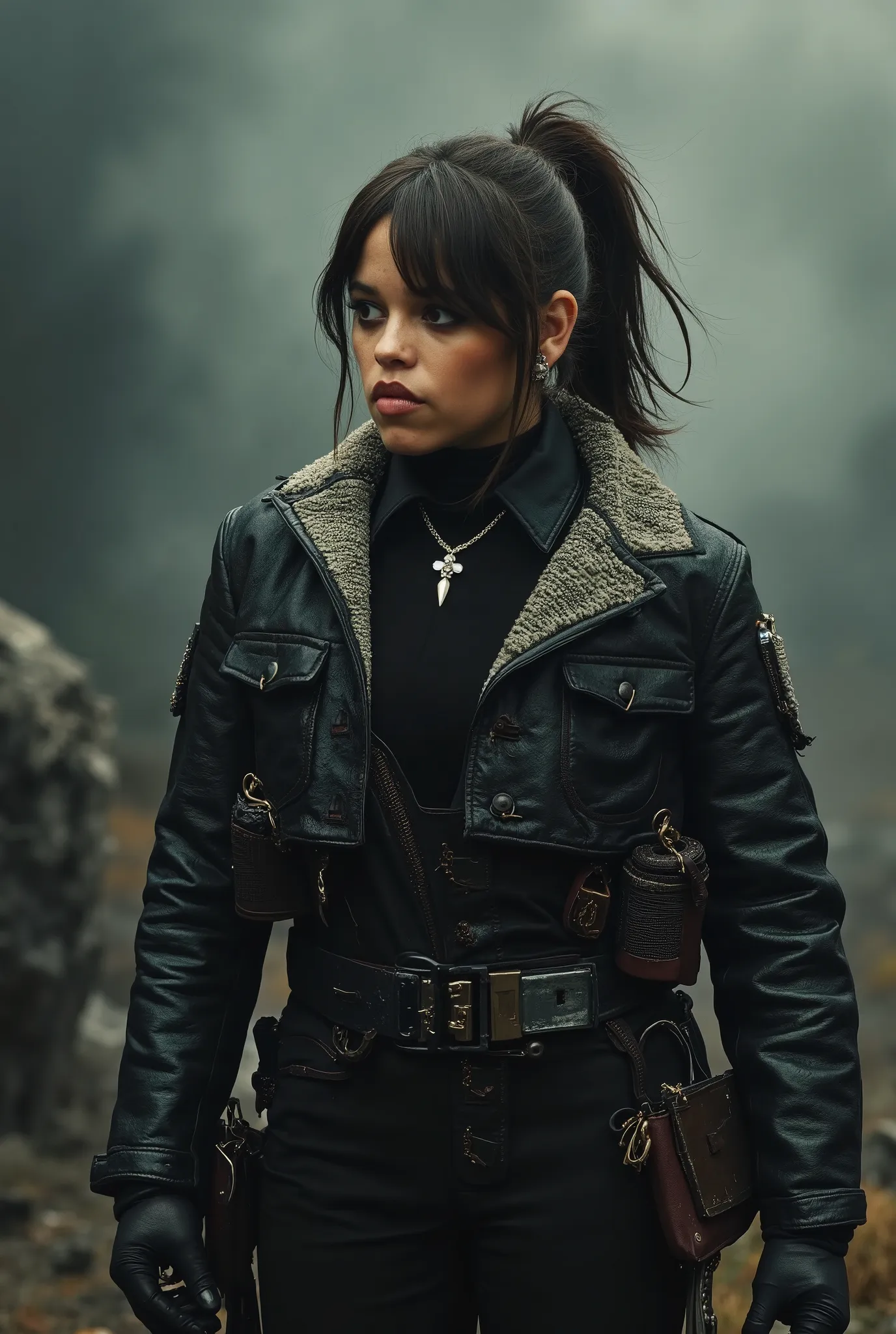 Jenna Ortega Ela Dressed as a War Soldier🍑😈