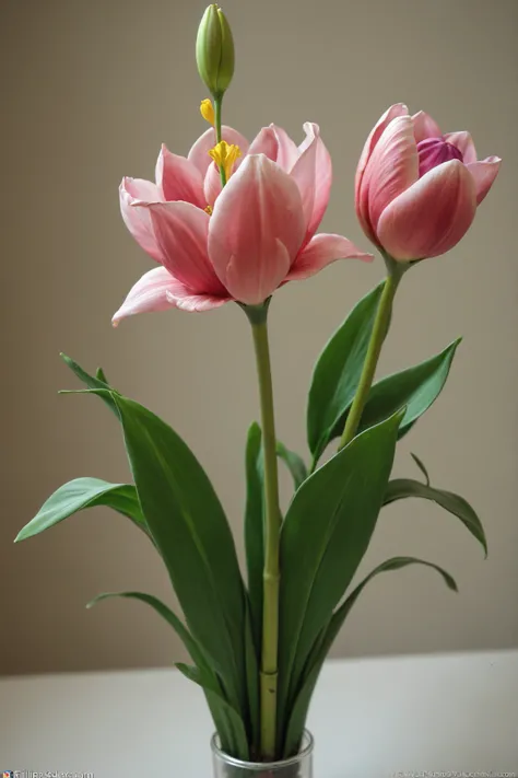 A beutiful embroidery swatch inspired by tulip flower 