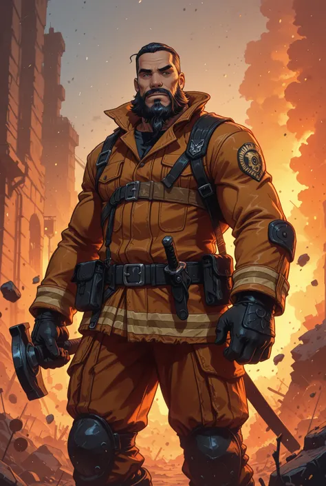 white , with a dark beard and no visible hair