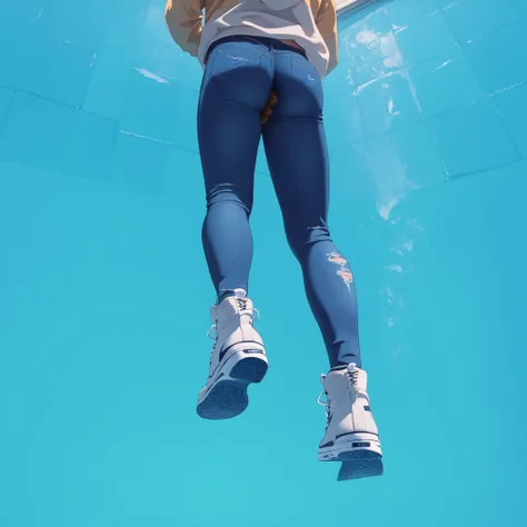 score_9, score_8_up, score_7_up, score_6, (masterpiece), best quality, Slim sporty boy 1boy, wearing hoodie, 1boy, looking down, from above,(is standing ,Legs lowered :1.1), (((Panty Poop ,nsfw, ass with poop)), internal, toilet,(((blush))) break, 1boy, bl...