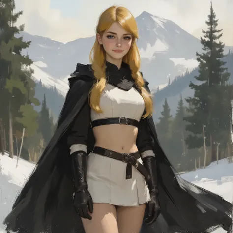 A very beautiful 22 year old a lady paladin warrior, beautifully detailed eyes, (((golden eyes: 1.5))), (beautiful and detailed candy pink lips, thin lips, slight shy smile), (((long spanish yellow hair))), hair braided on one side, shiny hair, ((full body...