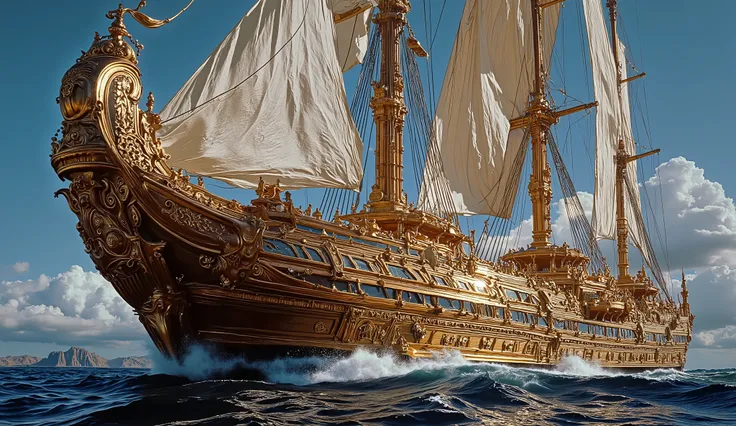 1950s, still image, ancient egypt grand wooden ship, sailing