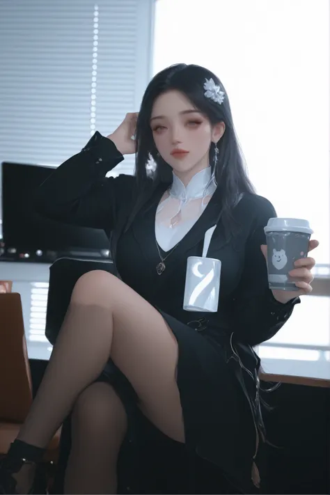 Change to a full-body photo of a woman，G cup， are perfectly detailed，has exquisite facial features， Clothes are exquisite ， Game Character Design ，3D Rendering