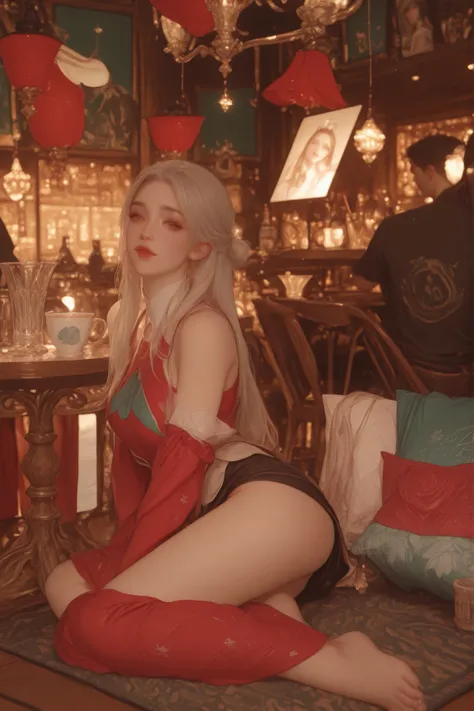 Change to a full-body photo of a woman，G cup， are perfectly detailed，has exquisite facial features， Clothes are exquisite ， Game Character Design ，3D Rendering