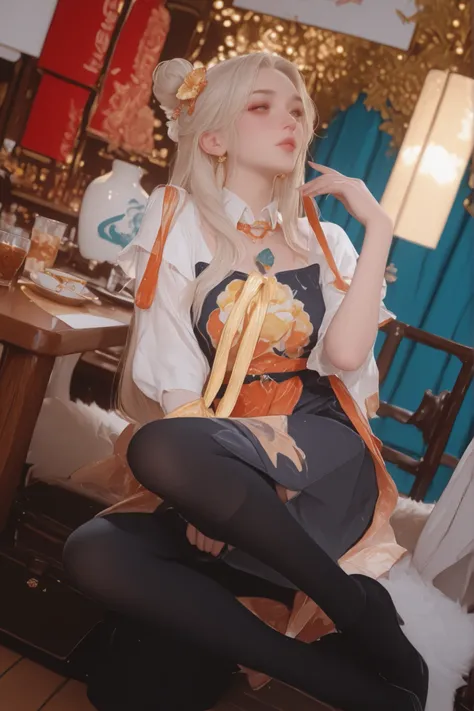 Change to a full-body photo of a woman，G cup， are perfectly detailed，has exquisite facial features， Clothes are exquisite ， Game Character Design ，3D Rendering