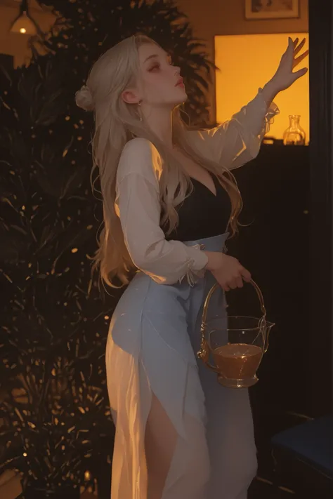 Change to a full-body photo of a woman，G cup， are perfectly detailed，has exquisite facial features， Clothes are exquisite ， Game Character Design ，3D Rendering