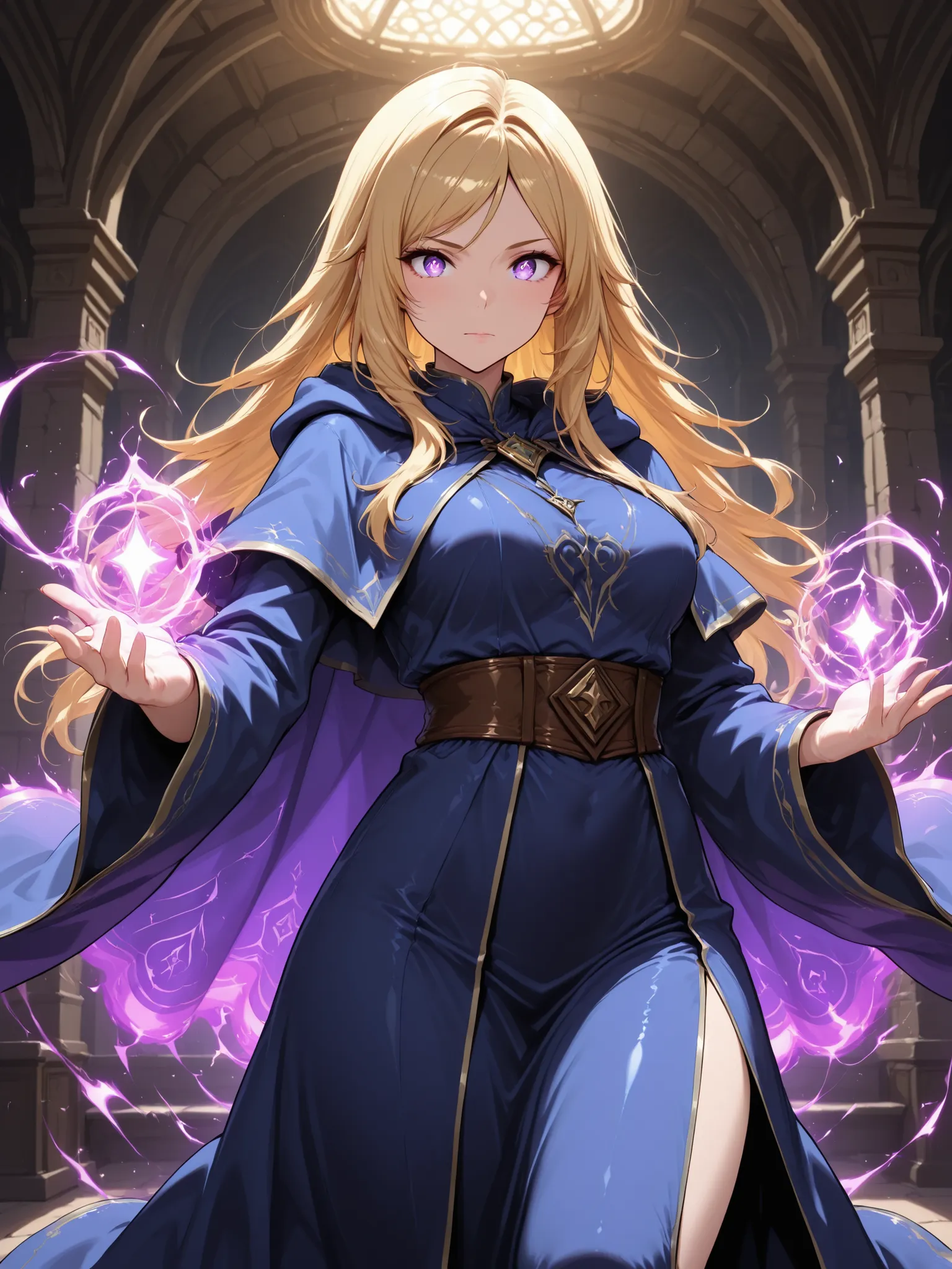 (masterpiece, best quality:1.2), (1girl, solo,detail eyes,iris,wizard,spell magic,in a dainamic motion),dynamic magic effect,extremely purple magic effect,spiral 
