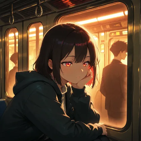 8k, anime style, high quality , professional , Vivid colors ,Shiny ,Skin, (upper body) ,
anime style, highly detailed, cinematic lighting, urban subway scene, expressive characters, dynamic perspective, warm and moody lighting, glowing lights inside trai...