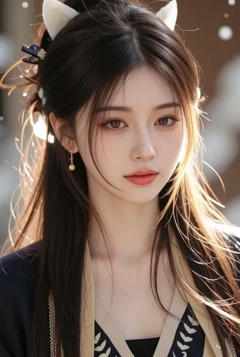  long black hair々Blonde hair is in 、My eyes are red、 brown skin 、 Japanese girl