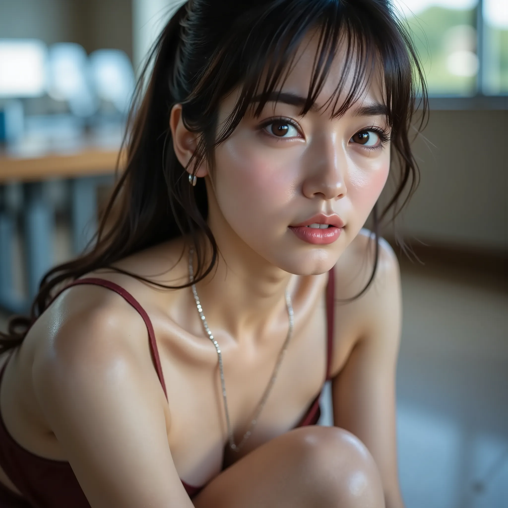 最High Quality, Super Detail, Ultra High Definition,(Photo realistic:1.4), (super realistic 1.37), (Photorealistic:1.3), (bright gentle lighting:1.5), studio lighting, Ultra Clear Focus, Japanese Top Idol Girl Photos, BREAK,
(視聴者はLooking up from below), she...