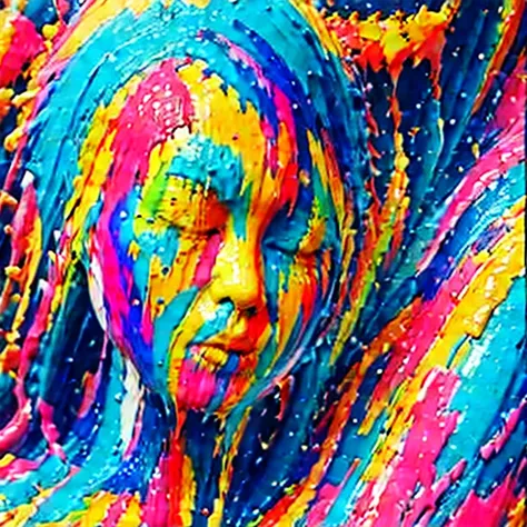 [Realistic_JapaneseMix] Slimy Colorful Paint Body