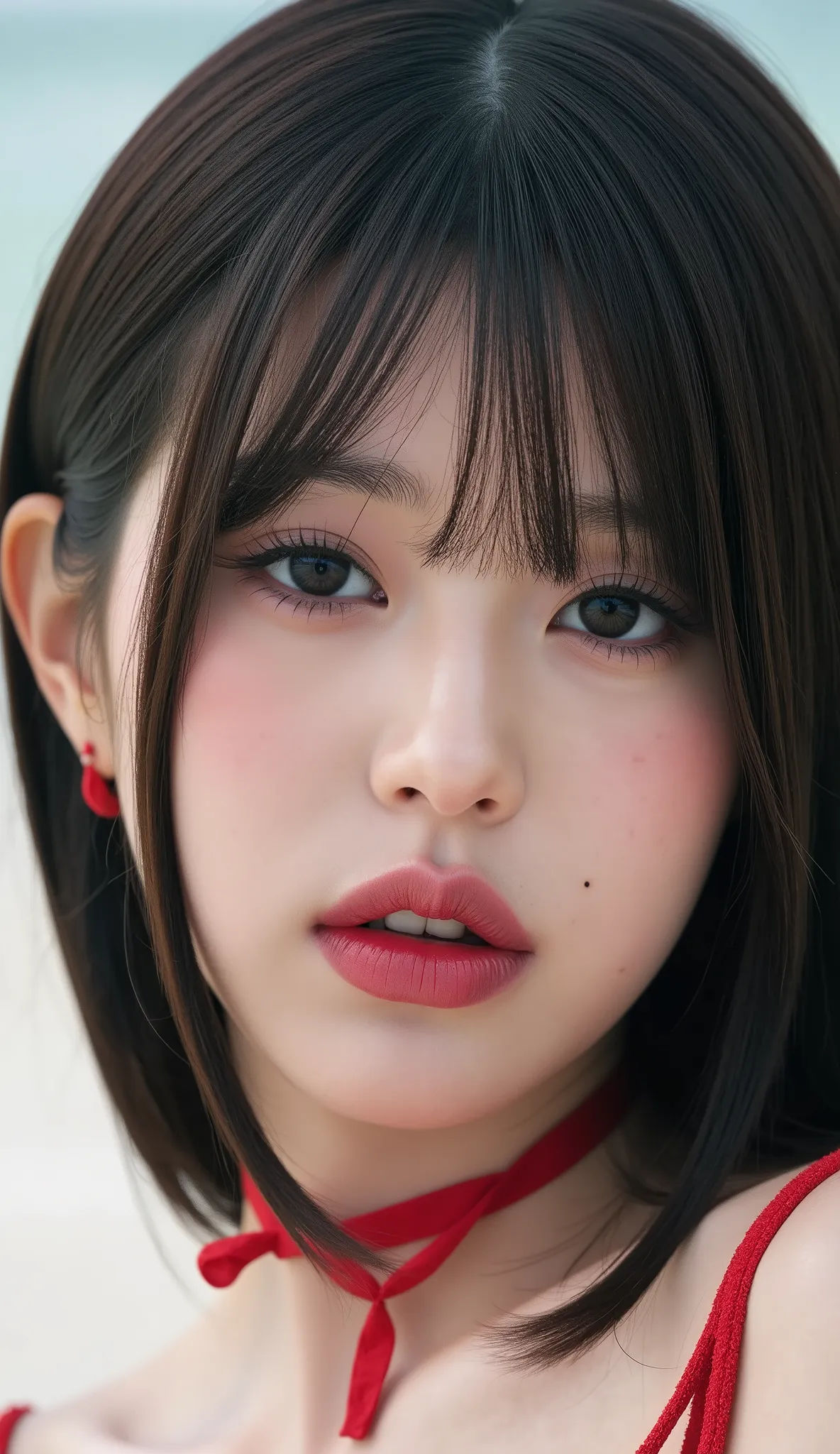 Realistic (photorealistic Realism 16K Quality), (high resolution detailed 8k), (ultra realistic details digital art), (best quality), (realistic texture details: velvety skin, hair), professional photography, (glamour shot of 1woman:1.4, 20-year-old), perf...