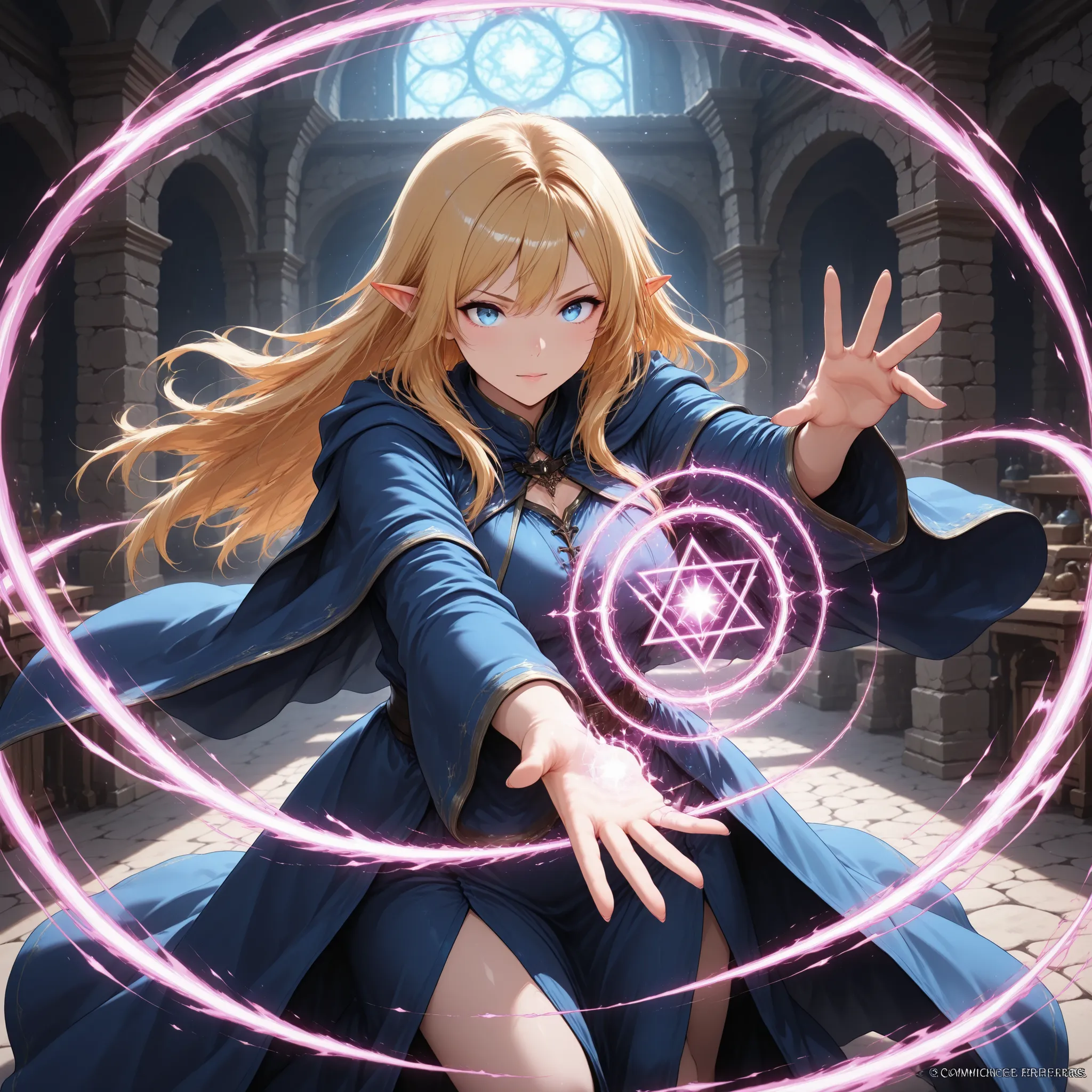 (masterpiece, best quality:1.2), (1girl, solo,detail eyes,iris,wizard,spell magic,Complex magic effect,dynamic magic effect,dynamic motion),female soldiers
