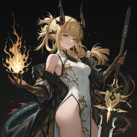 Solo, 1 girl, small and short body, small character, short character, short character, character 1.50 meters tall, small and short body, young character,  character;

Golden hair, the character's hairstyle must be the same as Reed, the Flame Shadow from "A...