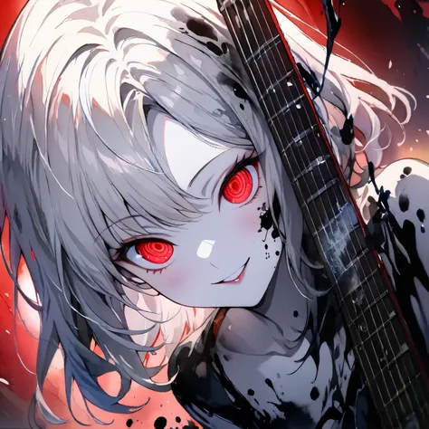 ((best quality)) , ((extremely_detailed_eyes_and_face)) , ((((ink)))) , ((illustration)) , ((extremely detailed)) , ((watercolor)) , ((anime face)) , (((pale skin))) , (((dramatic_angle))) , (8k_wallpaper) , ((masterpiece)) , ((((1girl)))) , ((silver_short...
