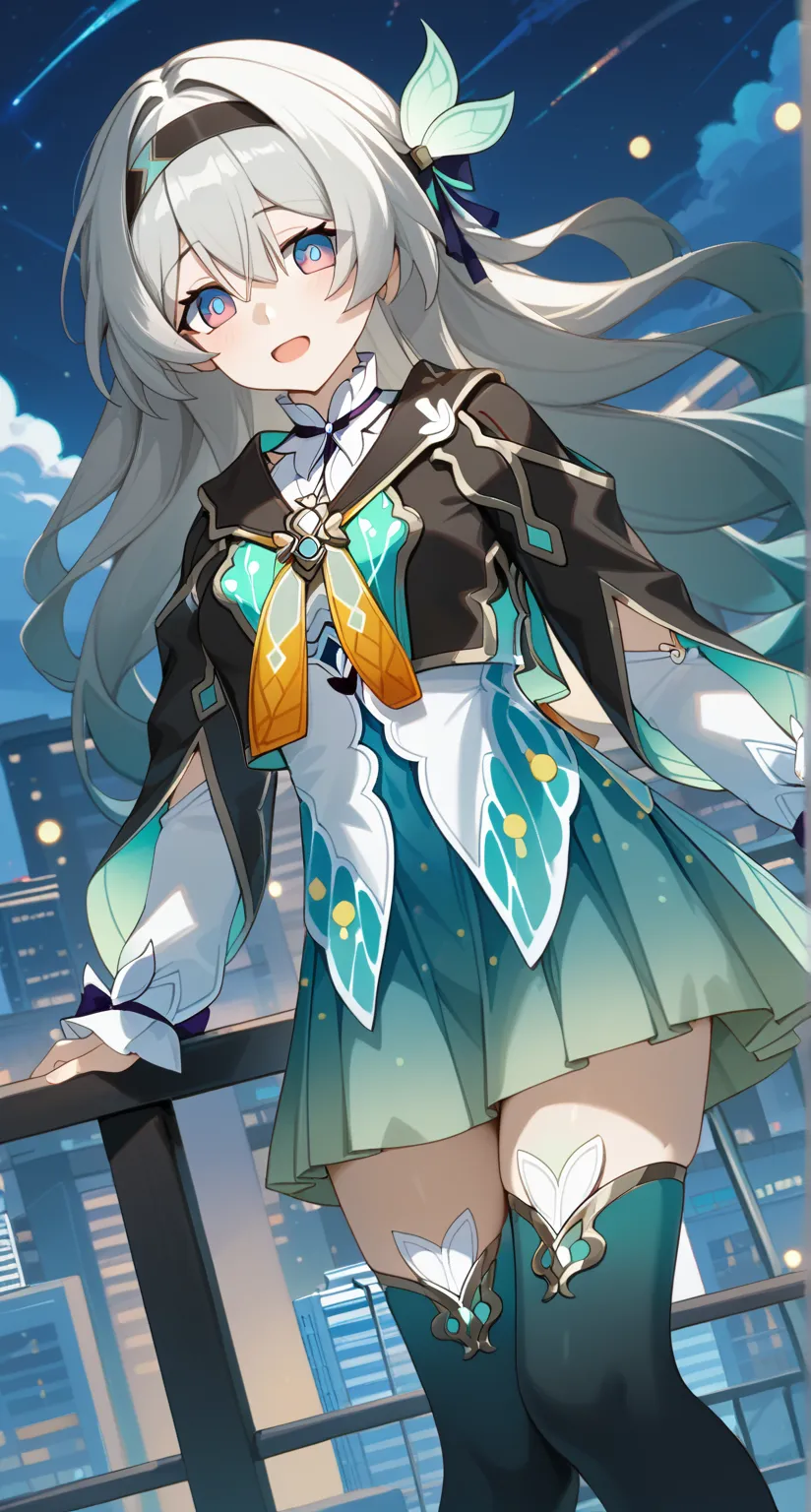nsfw,masterpiece,best quality,highres,ultra-detailed,glass cover,alternate color,score_9, score_8_up , score_7_up,1girl,(Firefly,Honkai:Star Rail),grey hair,hairband,long hair,jacket,purple eyes,open mouth,black jacket,white shirt,black hairband,hair betwe...