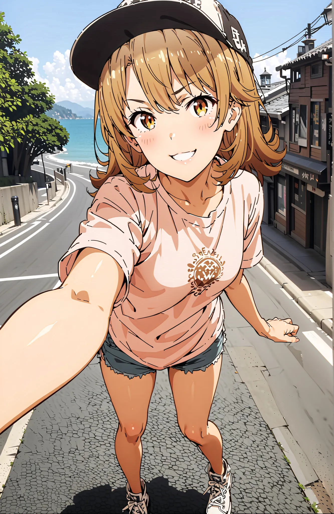 brown eyes in the bedroom,smile,blush,grinning,
